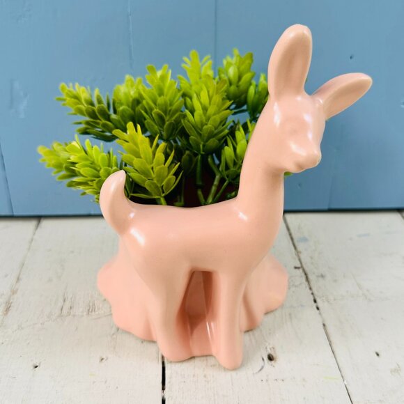 Vintage Haeger Deer Planter, Mid Century Pink Deer Planter, 1950s Pottery - Picture 1 of 11